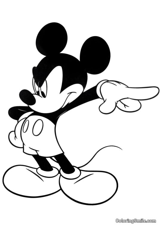 Mickey Mouse bardzo się zdenerwował - Kolorowanka