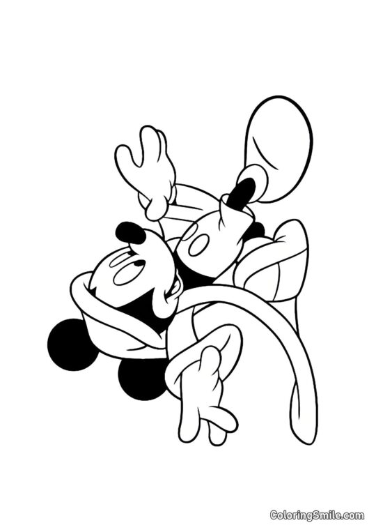 Mickey Mouse w nocnym kostiumie - Kolorowanka