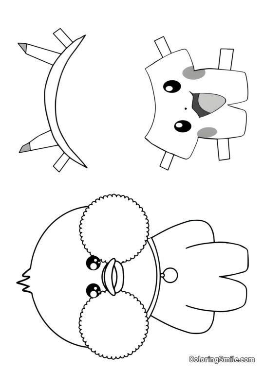 Lalafanfan w ubraniach (kostium Pikachu) - Kolorowanka