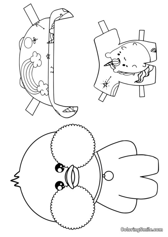 Lalafanfan w ubraniach (piżama jednorożca) - Kolorowanka