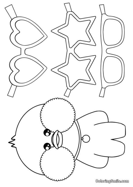 Lalafanfan z okularami wyciętymi - Kolorowanka