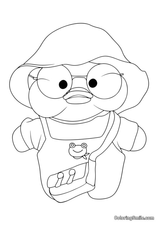 Lalafanfan w kapeluszu z torebką - Kolorowanka