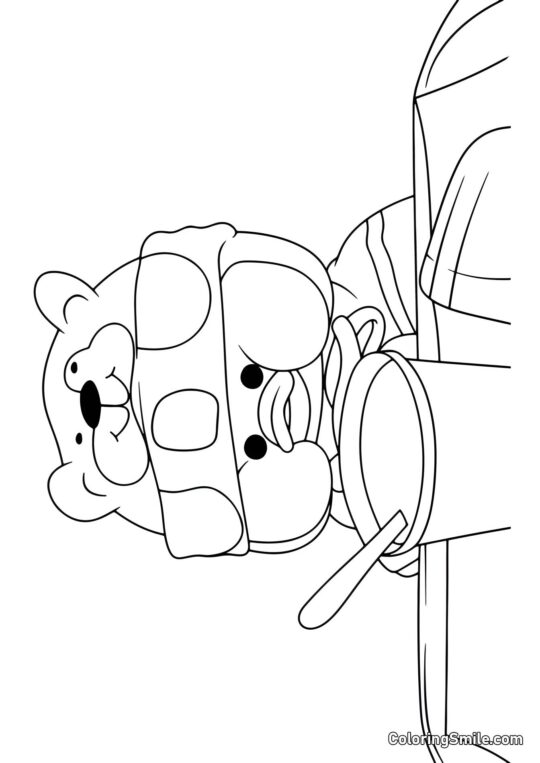 Lalafanfan Kaczka jedząca - Kolorowanka