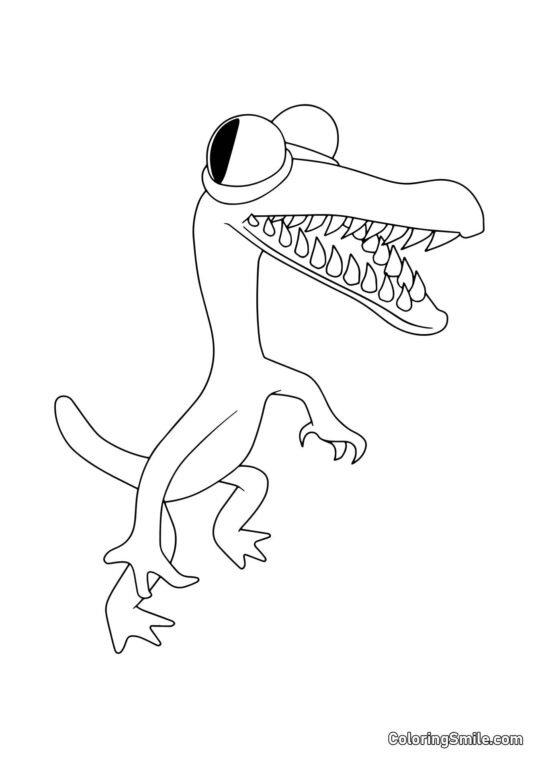 Zębaty Pomarańczowy z Rainbow Friends Zębaty Pomarańczowy z Rainbow Friends - Kolorowanka