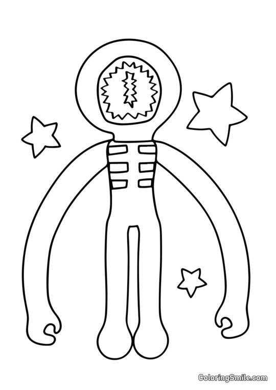 Czerwony przyjaciel z zębatą buzią Czerwony przyjaciel z zębatą buzią - Kolorowanka
