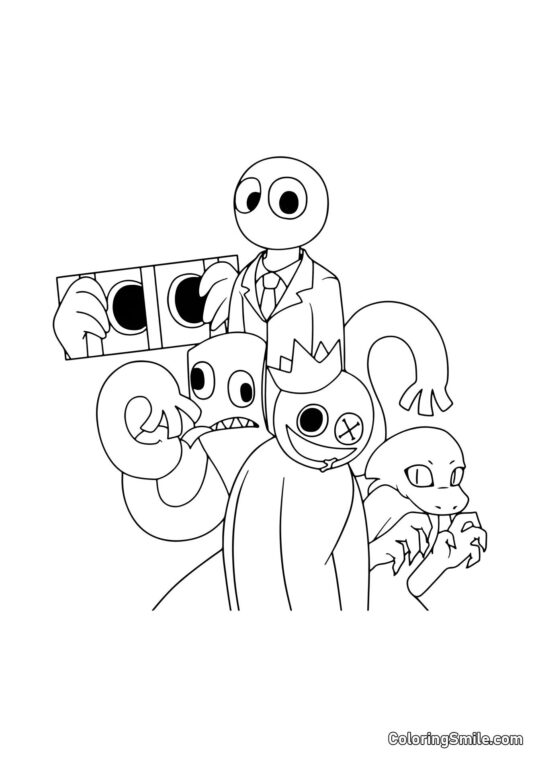 Towarzystwo Rainbow Friends Towarzystwo Rainbow Friends - Kolorowanka