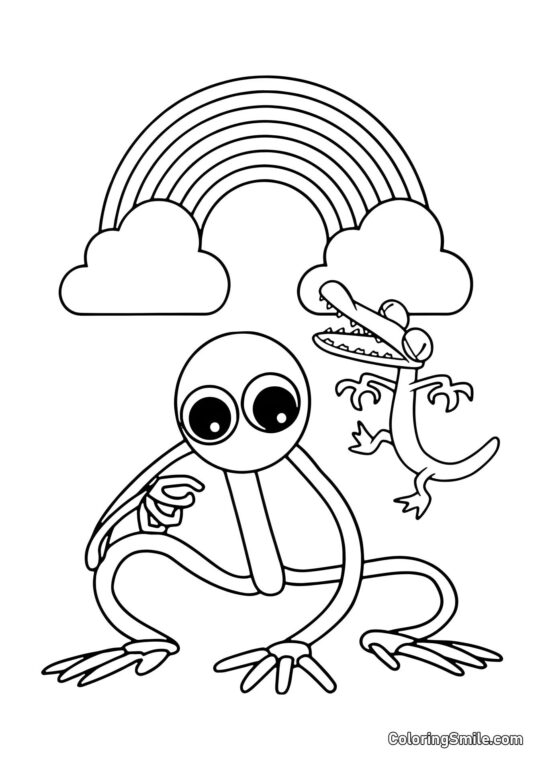 Fioletowy i Pomarańczowy z Rainbow Friends Fioletowy i Pomarańczowy z Rainbow Friends - Kolorowanka