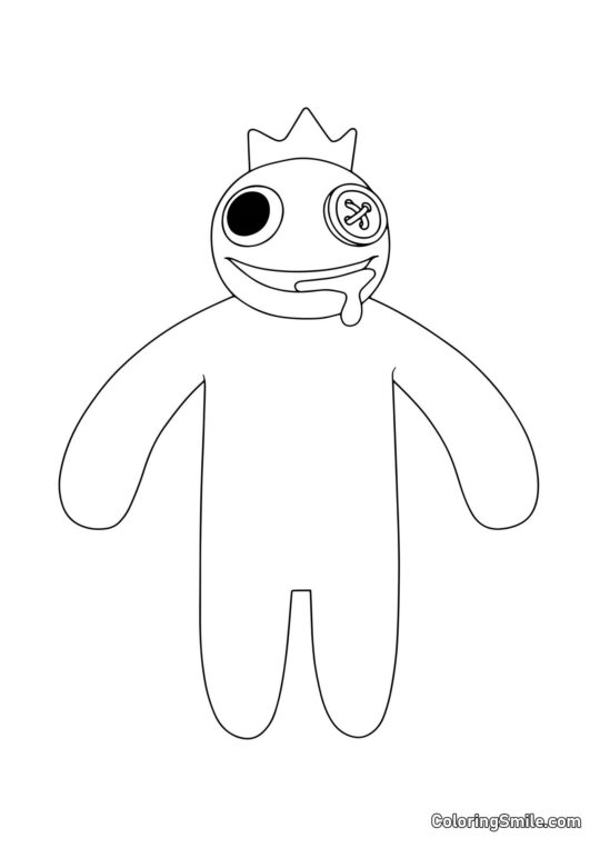 Niebieski z Rainbow Friends Niebieski z Rainbow Friends - Kolorowanka