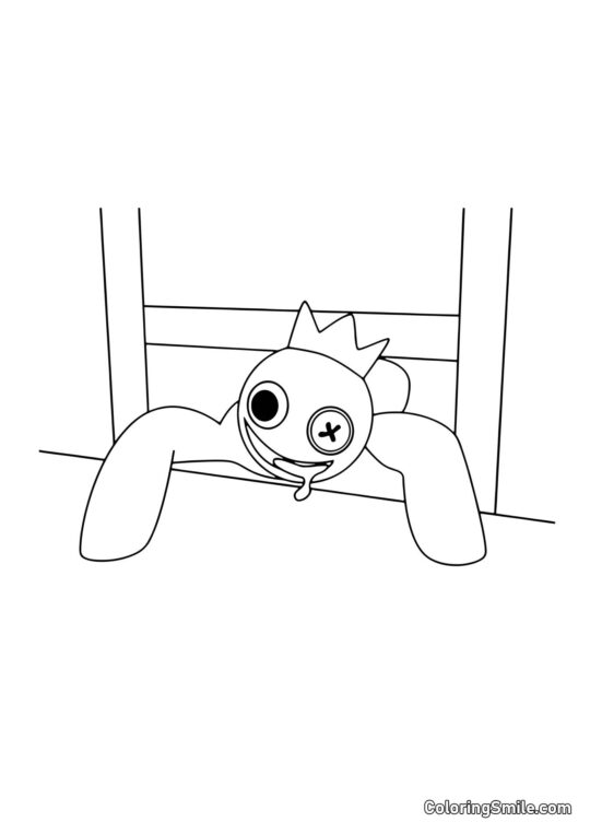 Niebieski wychodzi z wentylacji Niebieski wychodzi z wentylacji - Kolorowanka