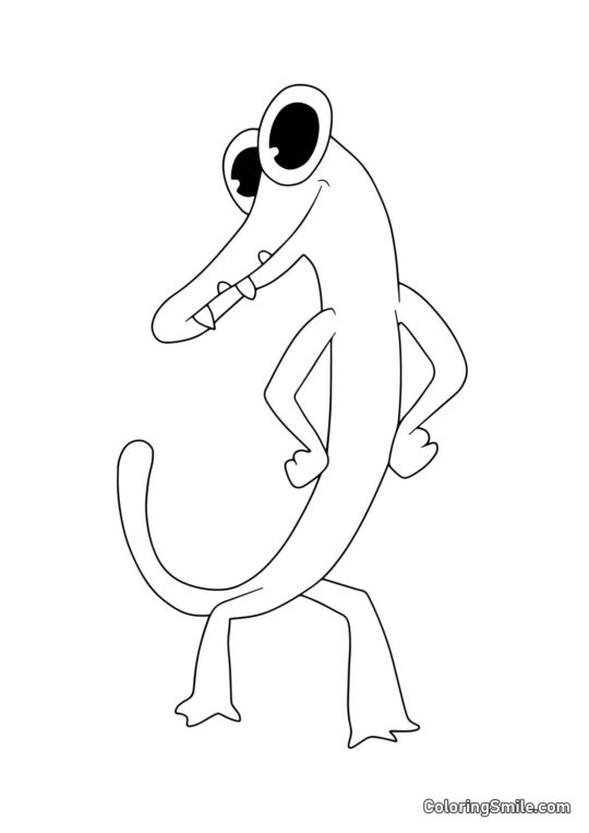 Pomarańczowy jaszczur z Rainbow Friends Pomarańczowy jaszczur z Rainbow Friends - Kolorowanka