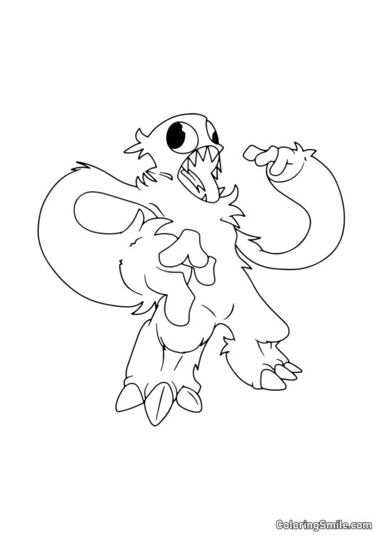 Wściekły Zielony z Rainbow Friends Wściekły Zielony z Rainbow Friends - Kolorowanka