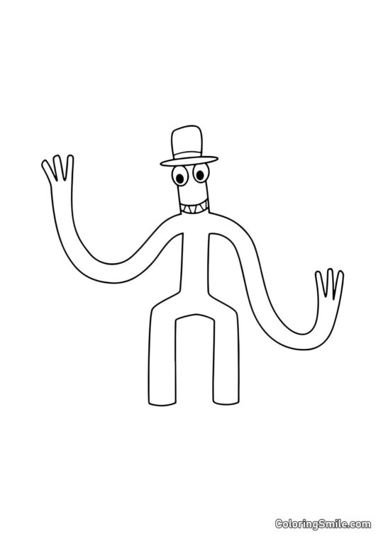 Zielony w kapeluszu Zielony w kapeluszu - Kolorowanka