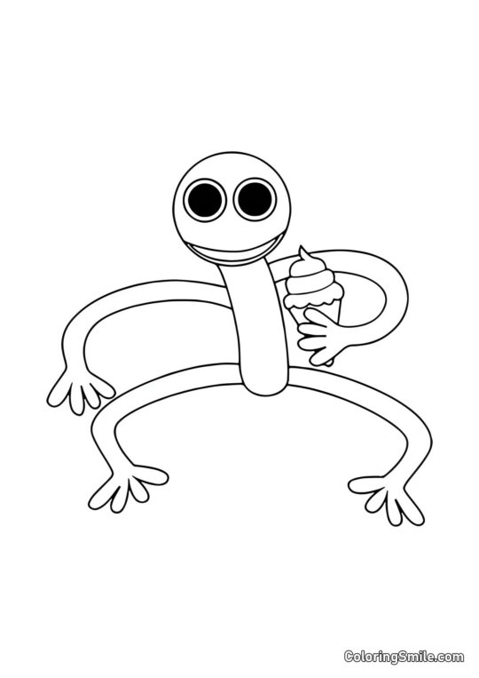 Fioletowy z Rainbow Friends z lodami Fioletowy z Rainbow Friends z lodami - Kolorowanka