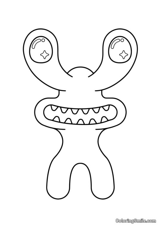 Kawaii Różowy z Rainbow Friends Kawaii Różowy z Rainbow Friends - Kolorowanka