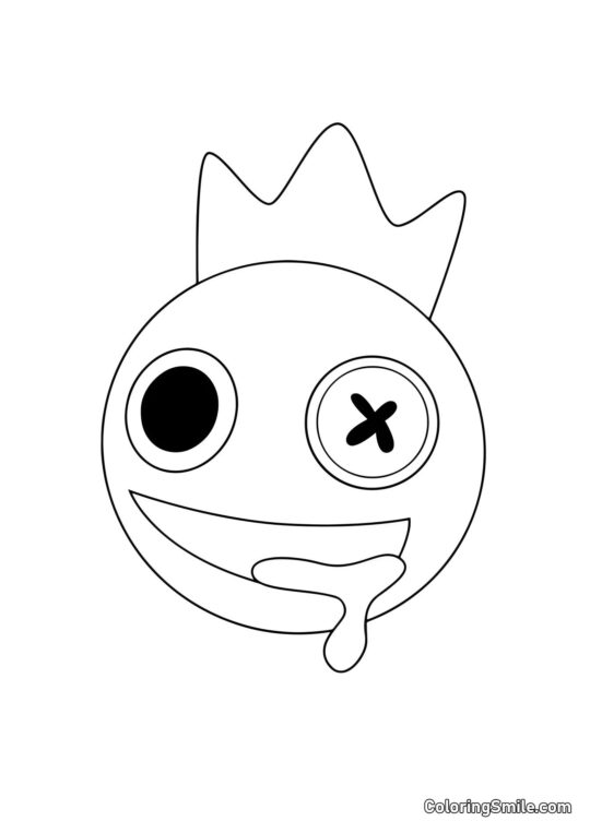 Portret Niebieskiego z Rainbow Friends Portret Niebieskiego z Rainbow Friends - Kolorowanka