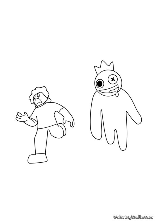 Niebieski goni gracza Niebieski goni gracza - Kolorowanka