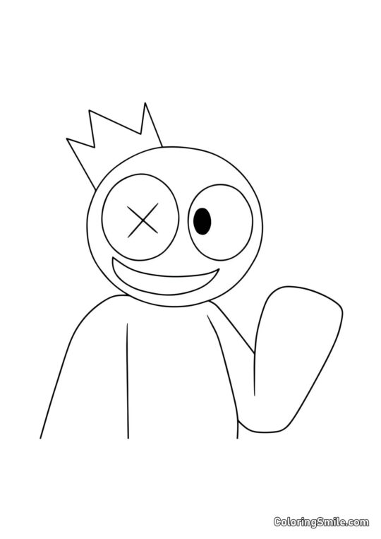 Słodki Niebieski Tęczowy Przyjaciel Słodki Niebieski Tęczowy Przyjaciel - Kolorowanka