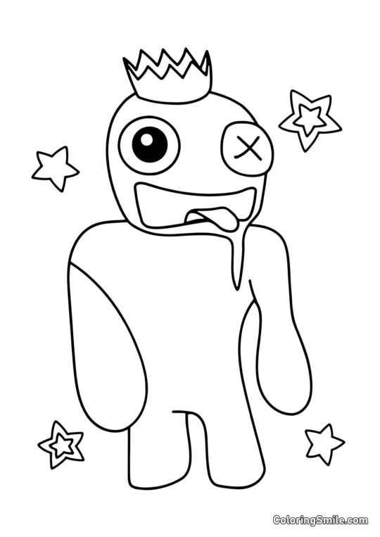 Niebieski tęczowy przyjaciel Niebieski tęczowy przyjaciel - Kolorowanka