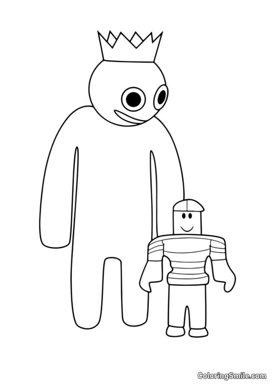 Niebieski i gracz Niebieski i gracz - Kolorowanka