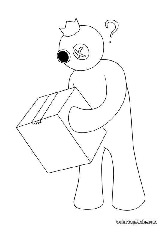 Niebieski i pudełko Niebieski i pudełko - Kolorowanka