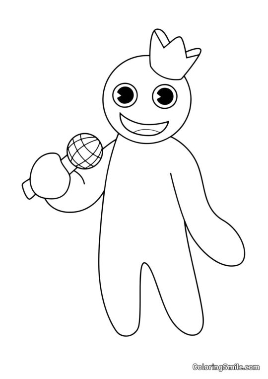 Niebieski z mikrofonem Niebieski z mikrofonem - Kolorowanka