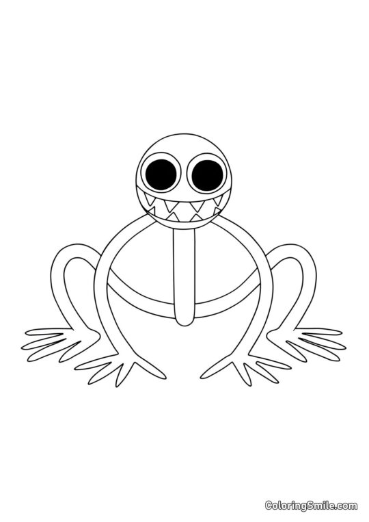 Fioletowy z odkrytymi zębami Fioletowy z odkrytymi zębami - Kolorowanka