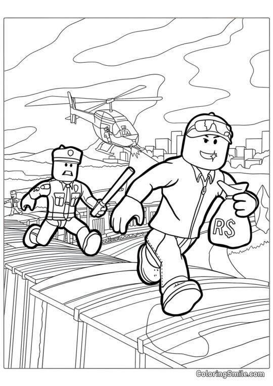 Roblox Ucieka przed Policją Roblox Ucieka przed Policją - Kolorowanka