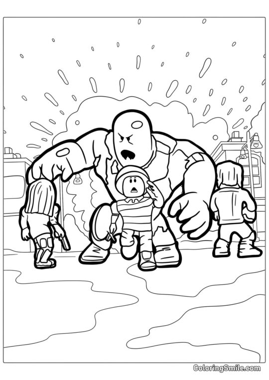 Roblox Ucieka przed Potworem Roblox Ucieka przed Potworem - Kolorowanka