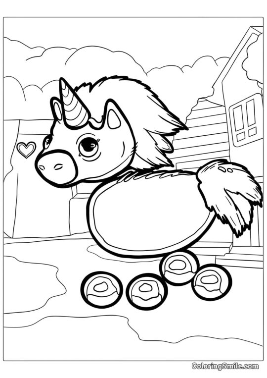 Roblox Uroczy Jednorożec Roblox Uroczy Jednorożec - Kolorowanka