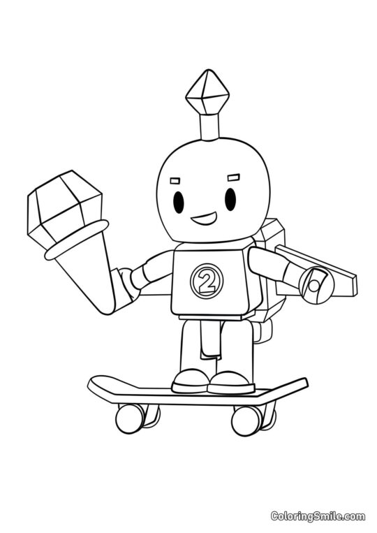 Roblox Robot na Deskorolce Roblox Robot na Deskorolce - Kolorowanka