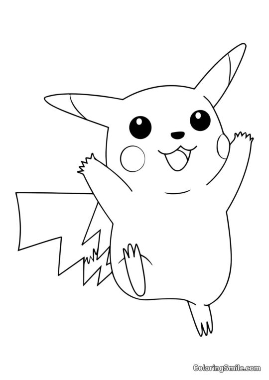 Szczęśliwy Pikachu - Kolorowanka