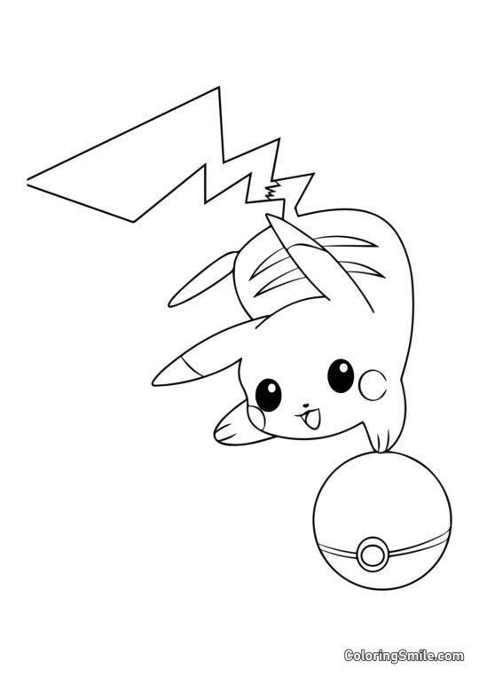 Pikachu i Pokeball - Kolorowanka