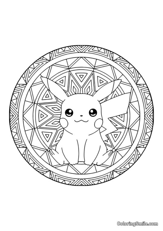 Pikachu Mandala - Kolorowanka