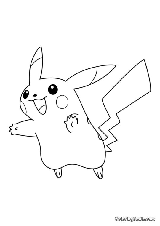Wesoły Pikachu - Kolorowanka