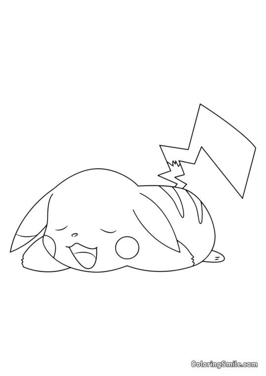 Pikachu Śpiący - Kolorowanka