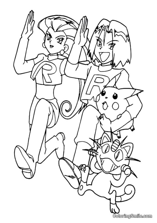 Zespół R Złapany Pikachu - Kolorowanka