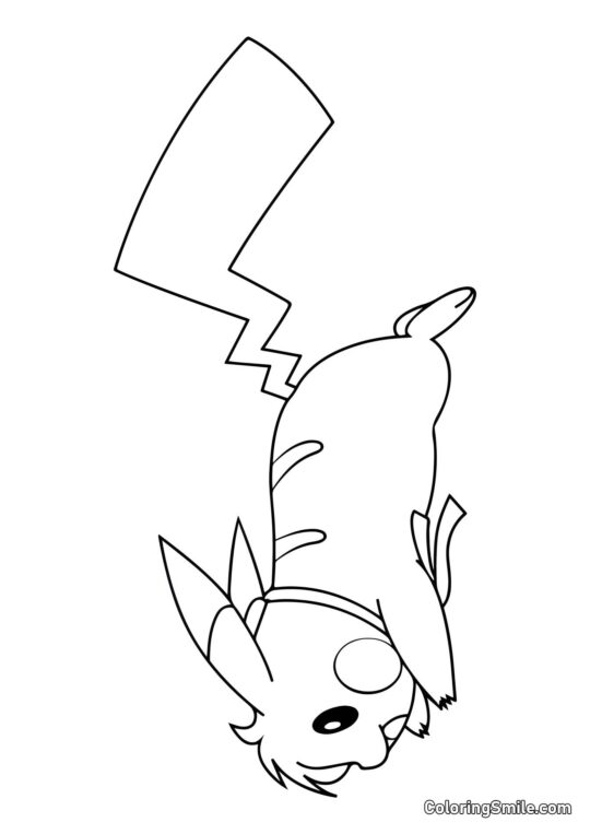 Pikachu Biegnący na Czterech Łapach - Kolorowanka