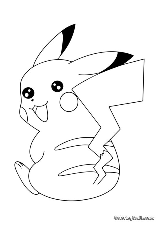 Radosny Pikachu - Kolorowanka