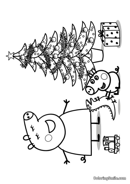 Peppa na Nowy Rok - Kolorowanka