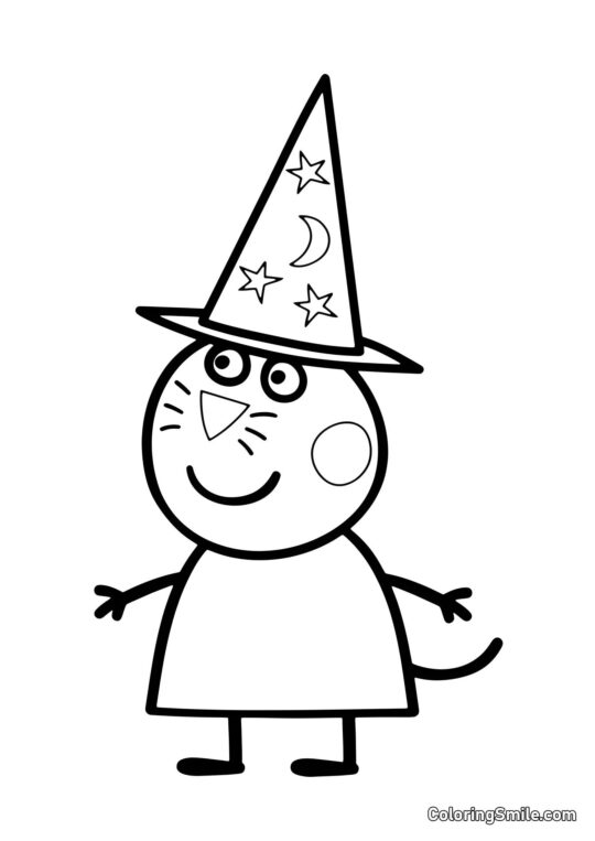 Cukierek w Czapce Czarownicy - Kolorowanka