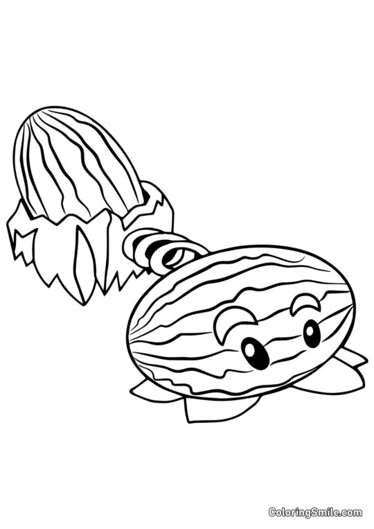 Zimowy Melon z Roślin kontra Zombiaki - Kolorowanka