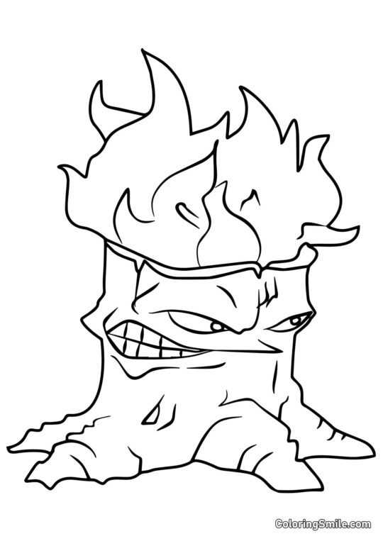 Drewno Ogniskowe z Roślin kontra Zombiaki - Kolorowanka