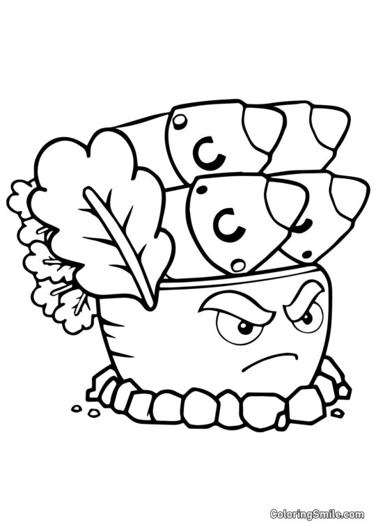 Rakietowa Marchewka z Roślin kontra Zombiaki - Kolorowanka