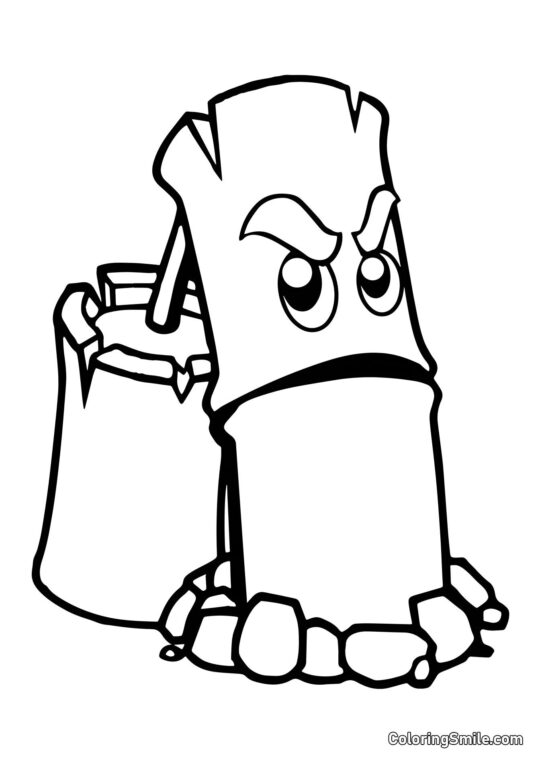 Strzelający Bambus z Roślin kontra Zombiaki - Kolorowanka