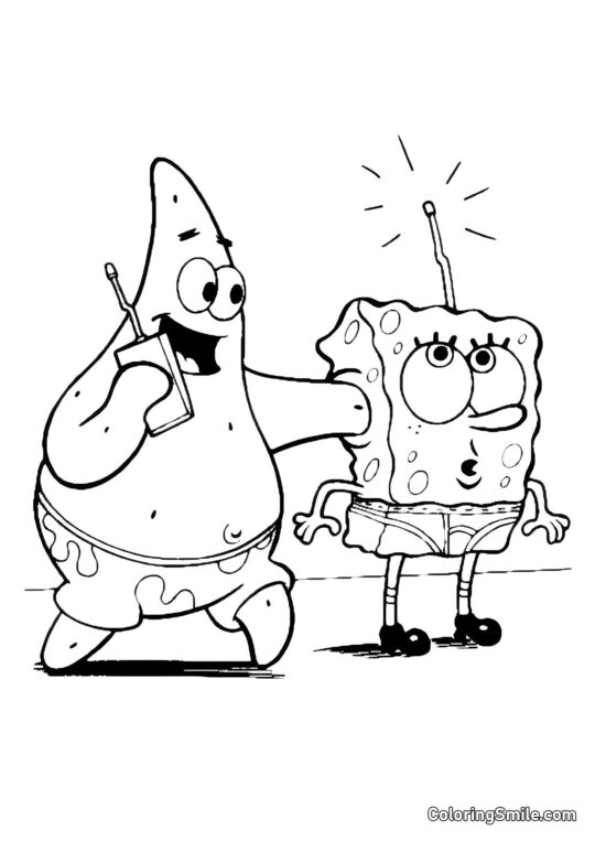 SpongeBob z Patrykiem - Kolorowanka