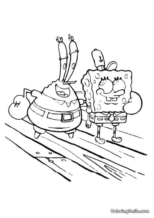 Patryk patrzy przez teleskop - Kolorowanka