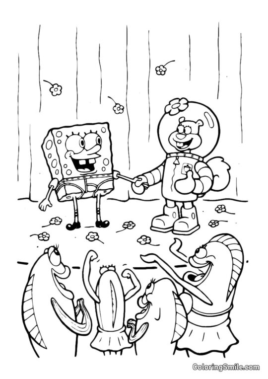 Szef Krabs w kuchni - Kolorowanka