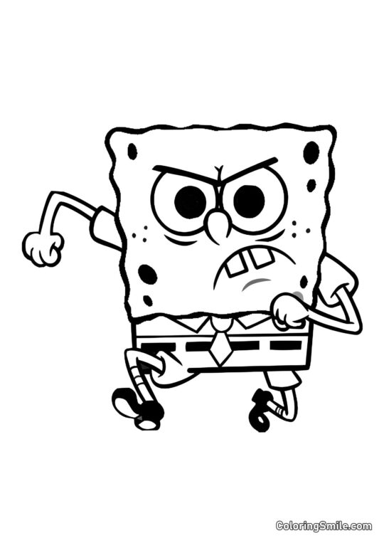 SpongeBob w łodzi - Kolorowanka