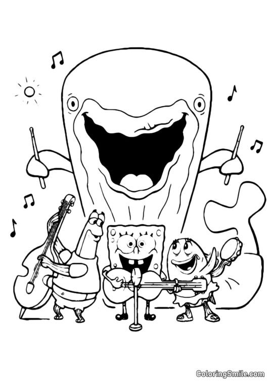 SpongeBob skacze - Kolorowanka