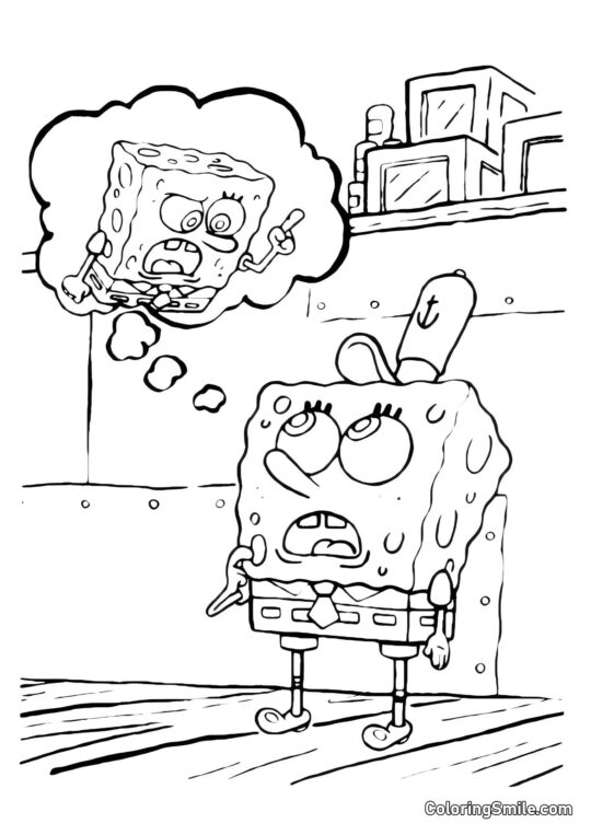 Squidward w furii - Kolorowanka